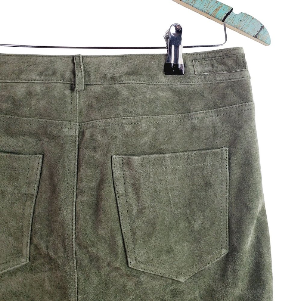 Blank NYC Suede Skirt in Ivy League Green Size 26 - Picture 5 of 7